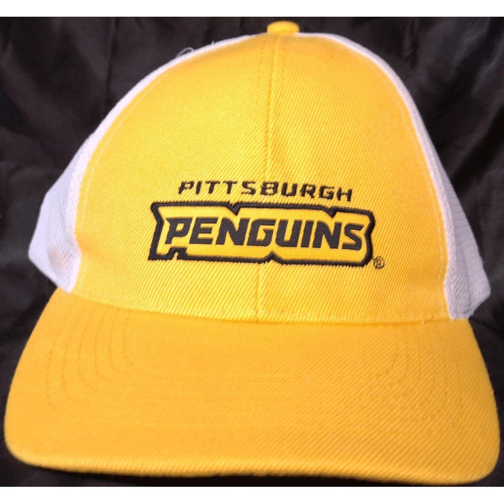 Pittsburgh Pa Penguins Trucker Hat Mens OSFA Yellow Mesh NHL Cap Adjustable